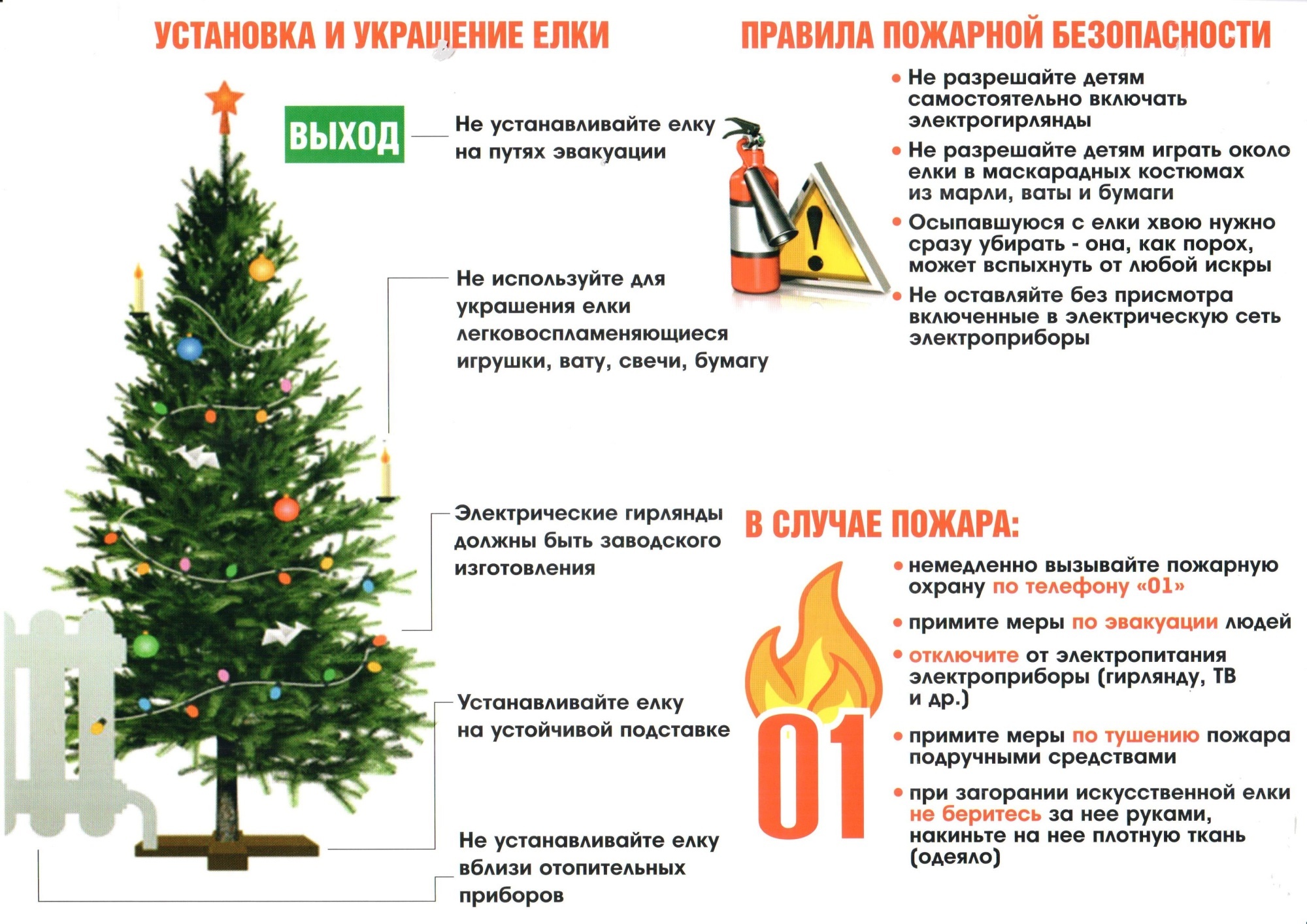 Меры безопасности при установке новогодней елки!.