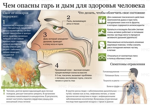 Защита от смога и дыма от лесных пожаров.